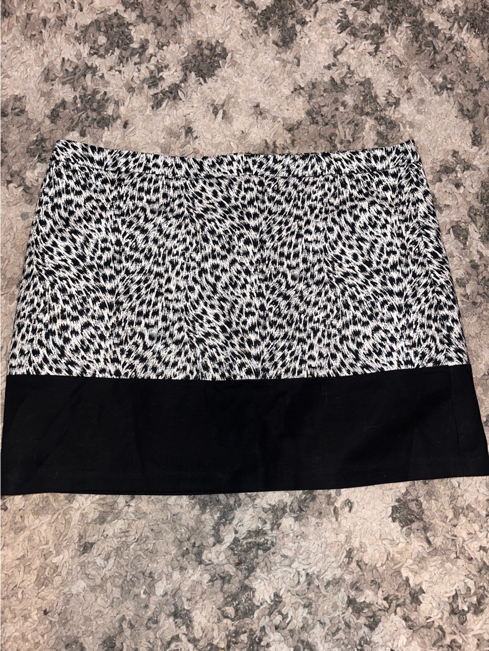 Michael Kors Black and White Mini Skirt with Solid Hem